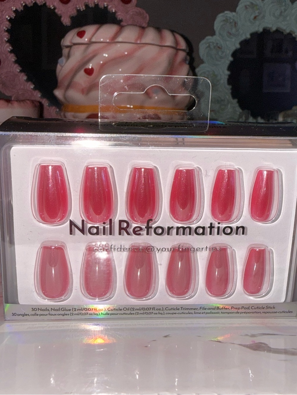 Nail Reformation Pink Press-On Nails in Short Coffin